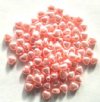 100 6mm Light Peach Pearl Glass Heart Beads